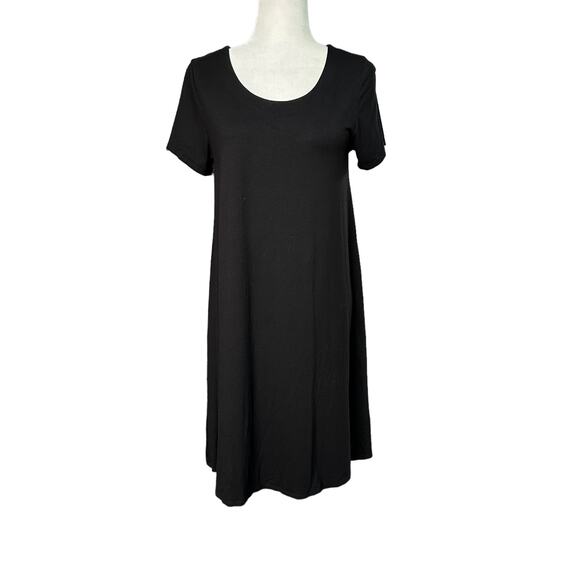 TALBOTS Womens Small Black Jersey Knit Short Sleeve Tie Back T-Shirt Swing Dress - Picture 5 of 8